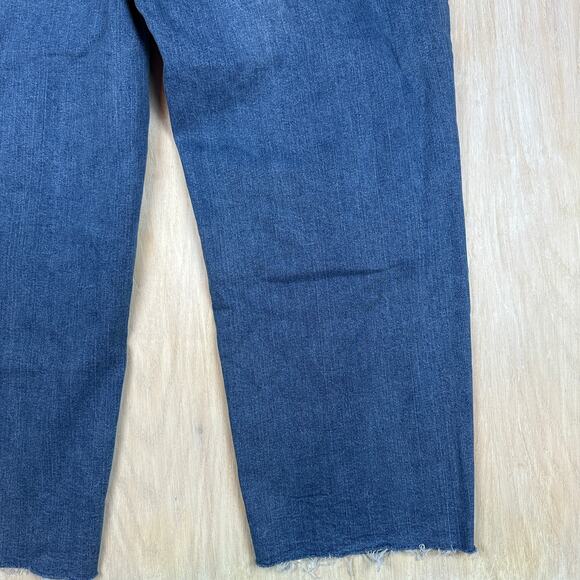 Eloquii Distressed High Rise Relaxed Straight Leg Casual Blue Denim Jeans 22 - Picture 9 of 16